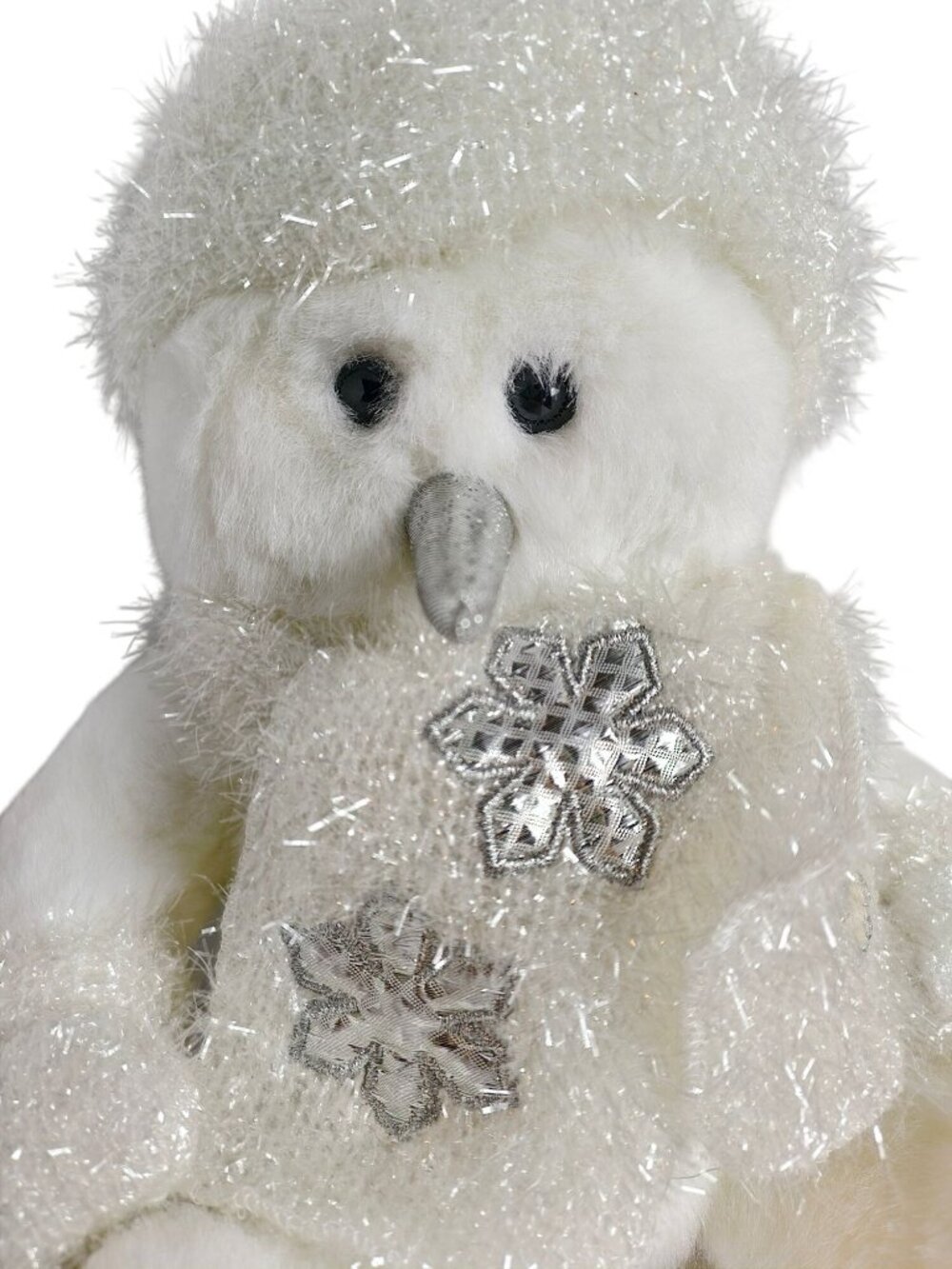 Dan Dee White Snowman Plush 15" Silver Hat Scarf Snowflake Winter Holiday Gift - Picture 3 of 8